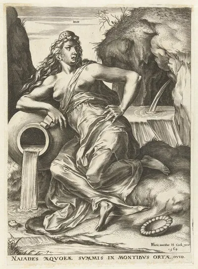 Naiade by Cornelis Cort, 1564 — digital art print download