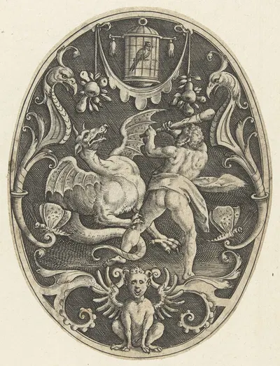 Hercules kills the dragon Ladon by Gerard de Jode, 1519-1591 — digital art print download