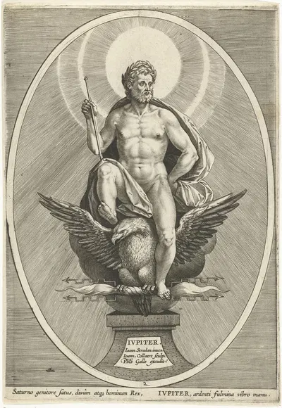 Jupiter by Jan Collaert II, 1585-1628 — digital art print download