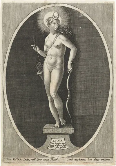 Moon (Luna) by Jan Collaert II, 1585-1628 — digital art print download