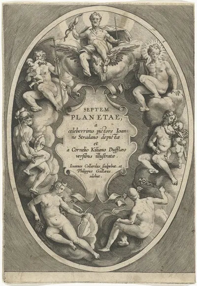 Septem Planetae – title page by Jan Collaert II, 1585-1628 — digital art print download