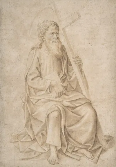 Saint Philip Seated, Holding a Book and a Cross by Francesco Pesellino — digital art print download