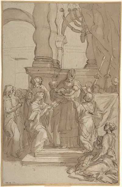 Presentation of the Infant Jesus in the Temple by Pietro Antonio de' Pietri, 1663–1716 — digital art print download