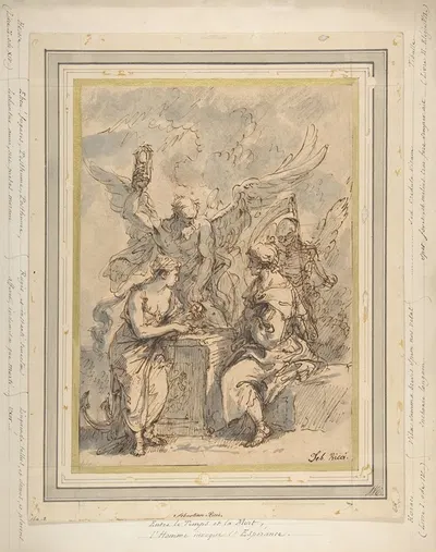 Allegory with Figures of Hope, Time, and Death by Себастьяно Риччи, 1659–1734 — digital art print download