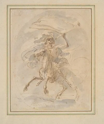 Death on a Horse, study for the etching in the 'Five Deaths' series by Stefano Della Bella — digital art print download