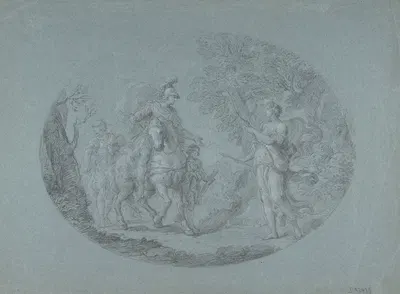 Venus Disguised as a Huntress Appears to Aeneas (Aeneid I; 305 ff.) by Стефано Поцци, 1699–1768 — digital art print download