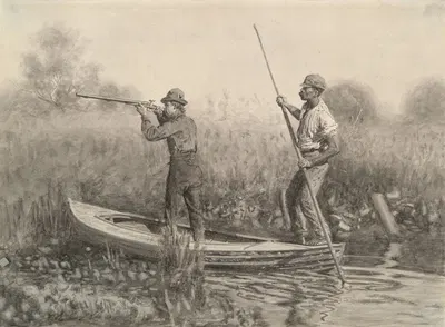 Study for Rail Shooting from a Punt by Thomas Eakins — digital art print download