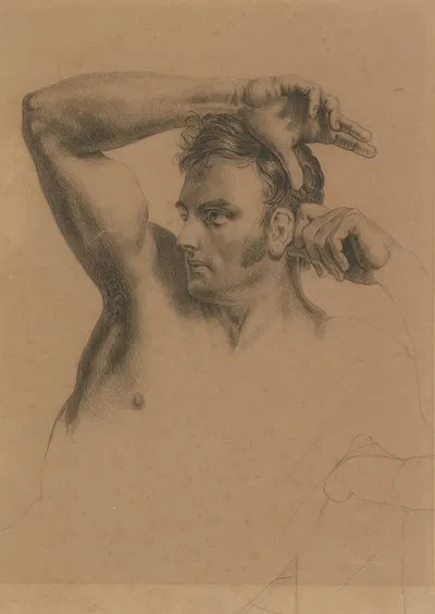 Half-Length Male Nude by Уильям Этти — digital art print download