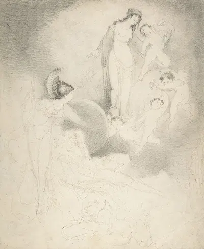 Scene with Classical Figures by William Pitts — digital art print download
