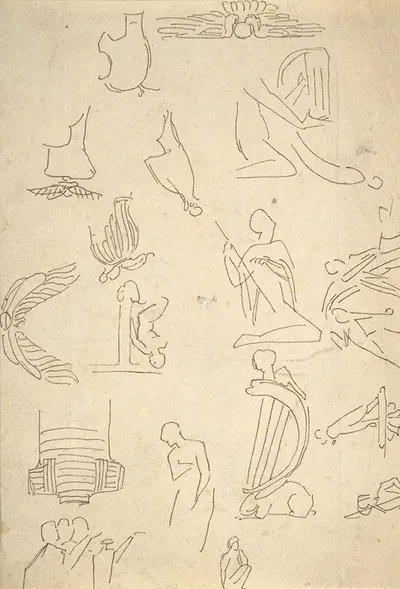 Sketches of Miscellaneous Egyptian Details and Figures by William Pitts — digital art print download