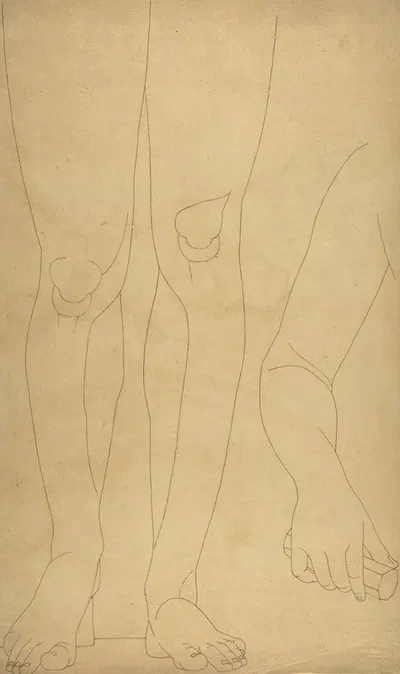 Study of Lower Legs and an Arm by William Pitts — digital art print download