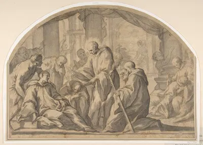A Carthusian Saint Visiting the Plague Stricken by Andrea Sacchi, 1599–1661 — digital art print download