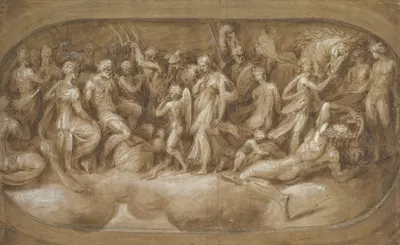 Cupid Presenting Psyche to the Gods by Andrea Schiavone — digital art print download