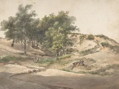 A Wooded Landscape Near Beekhuizen by Andreas Schelfhout — digital art print download