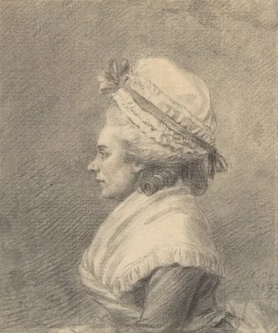 Profile of a Lady in a Bonnet by Огюстен де Сент-Обен — digital art print download