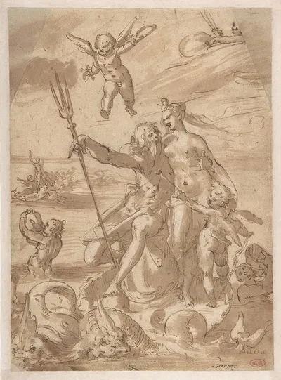 Neptune and Amphitrite by Bartholomaeus Spranger — digital art print download