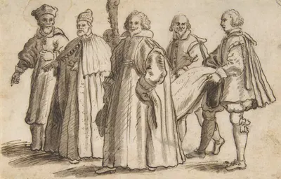 A Doge of Venice with a Cardinal, a Councillor and Servants Bearing the Train by Bernardino Rodriguez, 1600–1650 — digital…
