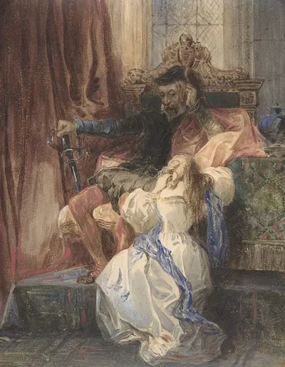 The Pardon Refused (from Sir Walter Scott's 'Kenilworth') by Camille-Joseph-Etienne Roqueplan — digital art print download