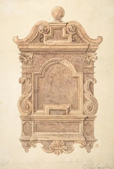 Oak Carving from Fireplace in the Jerusalem Chamber, Westminster by Charles James Richardson — digital art print download