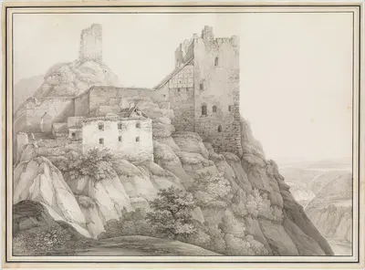 The Ruin of Liebenstein Castle near Bornhofen am Rhein, Seen from the North-West by Кристиан Георг Шютц младший, 1803 —…