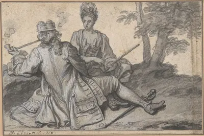 Tête à Tête by Claude Simpol, 1716 — digital art print download