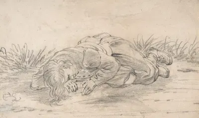 A Boy Sleeping in the Outdoors by Cornelis Saftleven — digital art print download