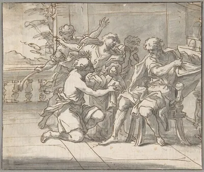 Jacob Gives Joseph a Coat of Many Colors by Daniel Seiter — digital art print download