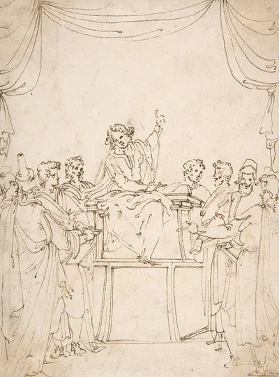 Jesus Disputing with the Doctors in the Temple (Luke 2;46-47) by Ercole Setti — digital art print download