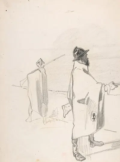 Two Belgian soldiers by Félicien Rops — digital art print download