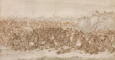 A Cavalry Battle before a City by Франческо Симонини — digital art print download