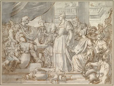 The Continence of Scipio by Франческо Солимена, 1657–1747 — digital art print download