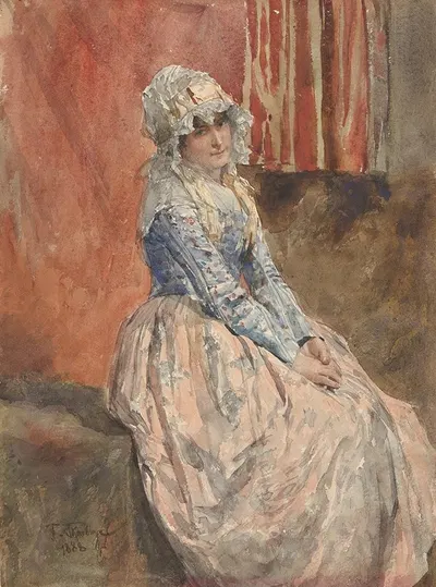 A Seated Woman by Франц Скарбина, 1888 — digital art print download