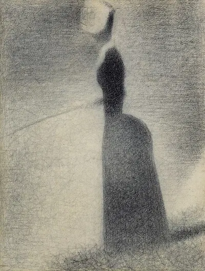 A Woman Fishing by Жорж Сёра, 1884 — digital art print download