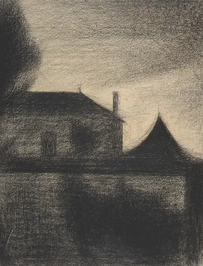 House at Dusk (La Cité) by Жорж Сёра — digital art print download