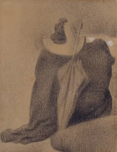 Still Life with Hat, Parasol, and Clothes on a Chair by Жорж Сёра, 1887 — digital art print download