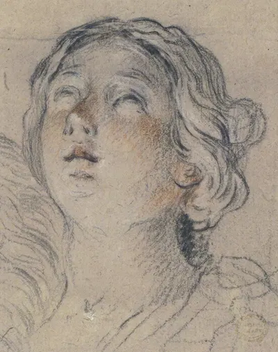 Female Head Upturned by Giovan Gioseffo dal Sole, 1654–1719 — digital art print download