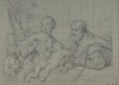 The Holy Family with the Infant Saint John the Baptist by Джованни Баттиста Сальви да Сассоферрато — digital art print…