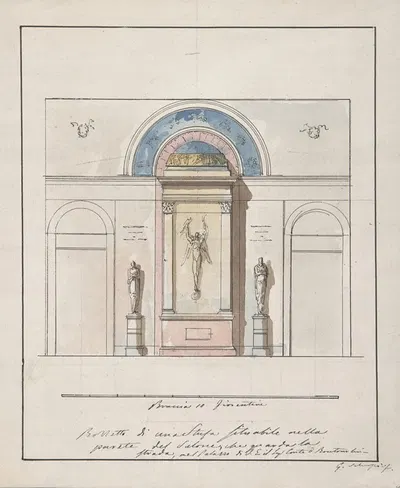 Elevation 'della nuova Galleria' by Giovanni Battista Silvestri, 1796–1873 — digital art print download