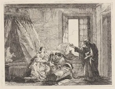 Joseph Relays to Mary God’s Command to Flee by Джованни Доменико Тьеполо, 1750–1753 — digital art print download