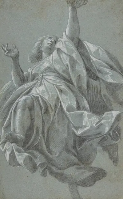 Flying Angel with Arms Upraised by Giovanni Mauro della Rovere, 1575–1640 — digital art print download