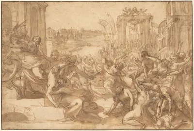 Rape of the Sabines by Hans Rottenhammer, 1600 — digital art print download