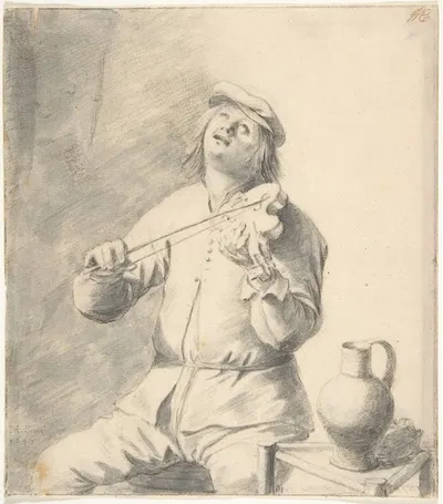 Man Playing The Violin by Хендрик Мартенсз. Сорга, 1645 — digital art print download