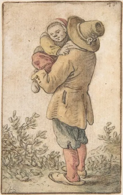 Peasant with Child by Херман Сафлевен — digital art print download