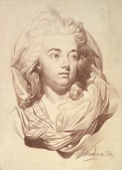 Head of a Woman with a Veil by Jakob Matthias Schmutzer, 1782 — digital art print download