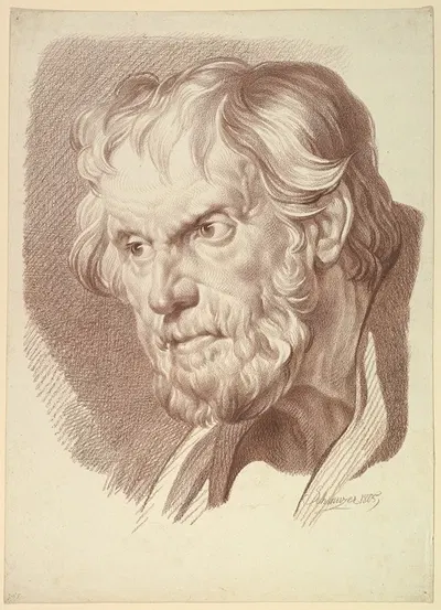 Head of Bearded Old Man by Jakob Matthias Schmutzer, 1805 — digital art print download