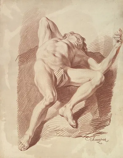 Reclining Male Nude by Jakob Matthias Schmutzer, 1765–1810 — digital art print download
