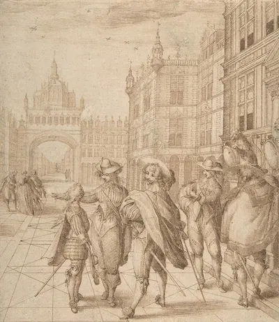 Cavaliers in a City Square by Jean de Saint-Igny — digital art print download