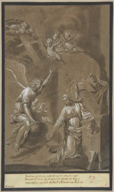 The Annunciation by Johann Jakob von Sandrart — digital art print download