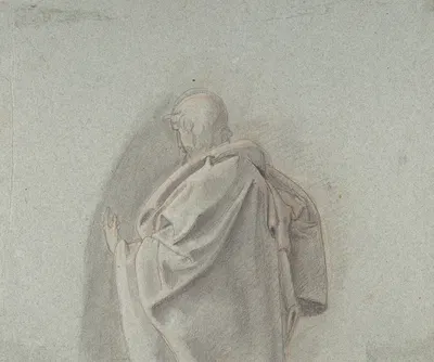 Cropped Study of a Standing Man in a Cloak by Людвиг Фердинанд Шнорр фон Каролсфельд, 1788–1853 — digital art print download