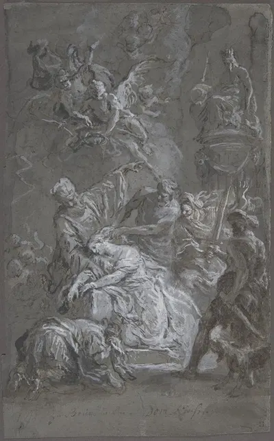 The Martyrdom of Saint Barbara by Мартин Иоганн Шмидт — digital art print download
